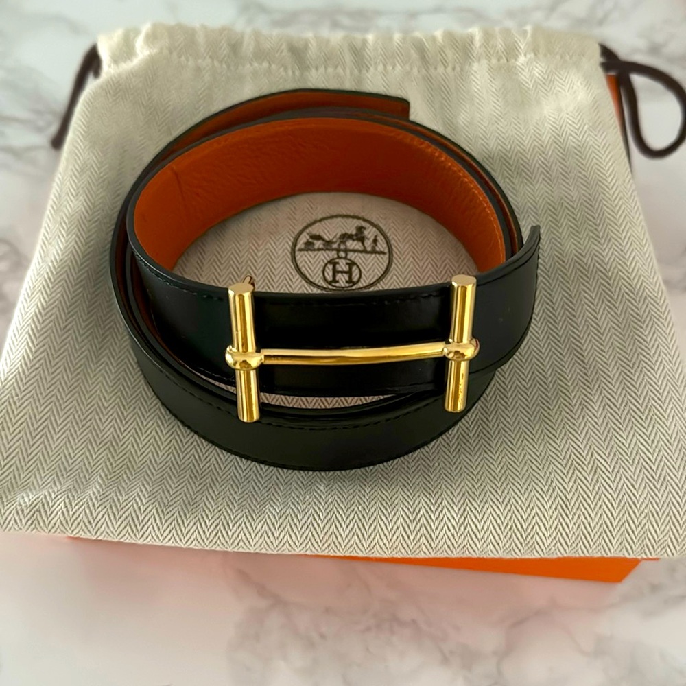 Hermes H Togo belt strap and H Dancre belt buckle